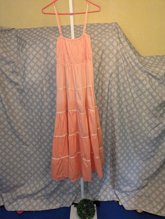 Dresses & Skirts - NWT Top It Off Peach Cotton Tiered Ric Rac Maxi Dress - Size M